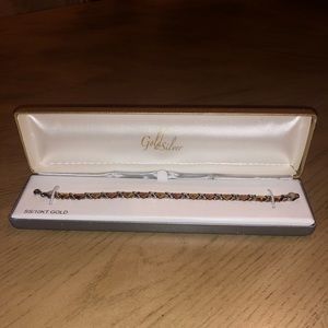 Sterling Silver & 10k Gold "I Love You" Bracelet